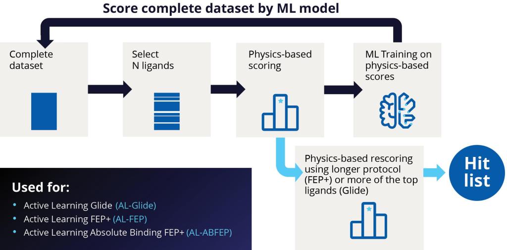 Figure 2: Schematic showing an active learning workflow for hit discovery.