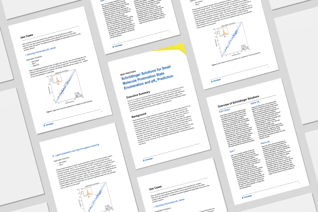 Schrödinger solutions for small molecule protonation state enumeration and pKa prediction